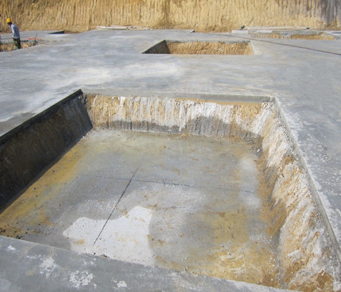南昌市建筑設(shè)計(jì)研究院總部辦公大樓工程筏板基礎(chǔ)下柱墩找平、彈線